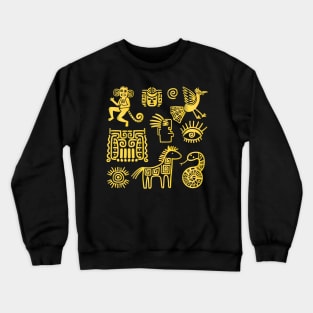 Aztec ancient animal symbol Crewneck Sweatshirt